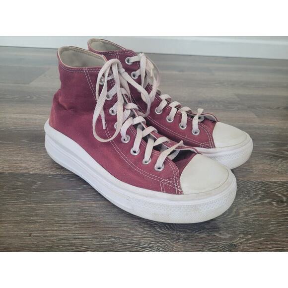 Converse Women's Chuck Taylor All Star Move Hi Platform Maroon Sneakers Shoes #2 - Picture 1 of 8